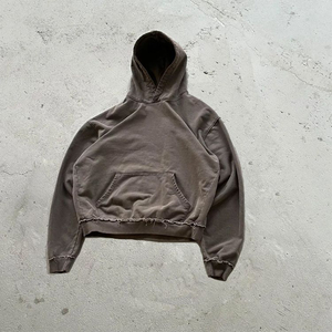 Sweat à capuche unisexe personnalisé 100% coton tissé avec fermeture éclair, effet vieilli, délavé à l'acide, teint uni, broderie 3D, impression flocage, séchage rapide, coupe ample - Product Image 2