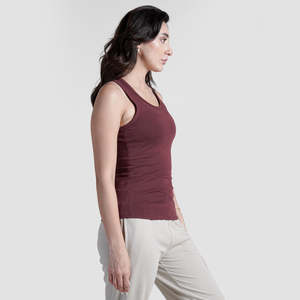 Débardeur côtelé sans manches pour femme en jersey lavé, respirant, à séchage rapide et haute élasticité - Product Image 2