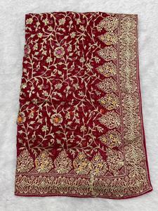 Sarees de Georgette para Novia, con Bordado de Hilo Zari, Pedrería, Reversibles, Casuales, para Fiestas, Todas las Temporadas, Estilo Indio y Pakistaní - Product Image 3