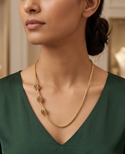 Divyoro 22k Gold Plated <b>Rope</b> <b>Chain</b> Beaded Necklace Multi Gem Ball Charms Classic Luxury Style Unisex Everyday Wear Parties - Product Image 3