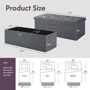 Panca Contenitore Pieghevole con Coperchio Ribaltabile, Panca Contenitore per Fondo Letto, per Soggiorno e Camera da Letto, Comodo Poggiapiedi - Product Image 6