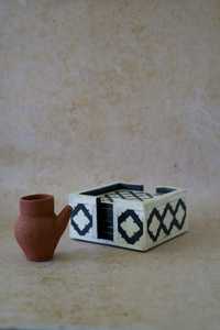 Elegant Bone Inlay <b>Table</b> <b>Coaster</b> Set Decorative Tea Mug Holder Handmade Interior Decor Piece Collection - Product Image 6
