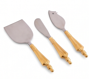 Antique Design Stainless Steel <b>Cheese</b> <b>Knives</b> <b>Set</b> With Gold Polished Handle For Tabletop And Wedding <b>Cheese</b> Cutting Use <b>Set</b> Of 3 - Product Image 1