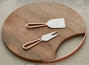 Espátula para Queso con Mango de Cobre, Diseño Moderno y Duradero, Cuchillo para Mantequilla, Juego de Tenedores para Queso, Utensilios Metálicos para Servir Queso en Tabla - Product Image 2