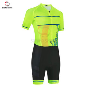 Encuentra un traje de triatlón sublimado similar al icono original, traje de ciclismo, carreras y triatlón para hombre, traje de manga corta con bolsillos. - Product Image 1