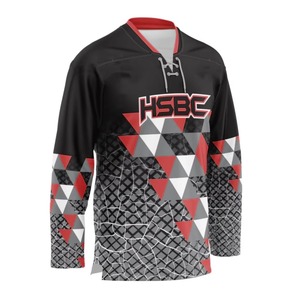 Maillot de hockey sur glace personnalisé pour adulte, imprimé par transfert thermique, 100 % polyester mesh 220g, anti-humidité, col en V, manches longues - Product Image 3