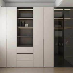 Librería de Madera de Nogal Negro para Sala de Estar, Integrada en Toda la Pared, con Asiento y Sofá Detrás de la Librería, con Puerta - Product Image 6