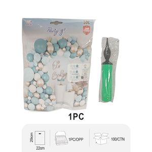 115 Set di palloncini multicolore per feste di compleanno e matrimonio in metallo bianco sabbia blu nebbia ardesia con pompa ad aria ghirlanda - Product Image 2