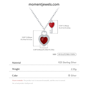 Collier pendentif Cœur tendance en argent sterling 925 plaqué rhodium avec breloque zircon, chaîne de bijoux pour femme, cadeau pour mariage ou fête - Product Image 4