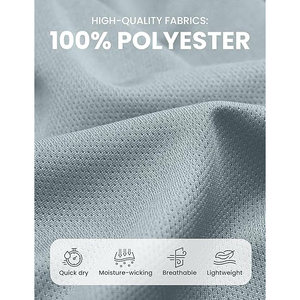 Pantalones Cortos Deportivos de Poliéster con Textura Hexagonal para Hombre, Transpirables, de Secado Rápido, con Estructura Aireada para Correr y Entrenar - Product Image 3