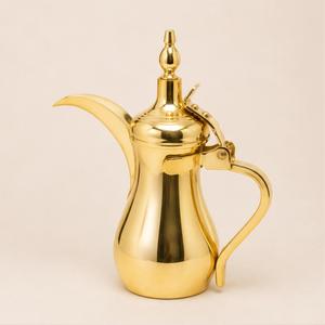 Luxury Gold Plated Stainless Steel Arabic Dallah Coffee <b>Pot</b> Traditional Middle Eastern <b>Tea</b> Kettle for Ramadan and Majlis Events - Product Image 3