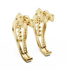 Boucles d'oreilles créoles Bali en argent sterling 925 plaqué or 18 carats avec zircon pavé Aurora, bijoux de luxe tendance pour femmes - Product Image 4