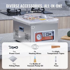 Machine d'emballage alimentaire sous vide à chambre DZ-260A, débit de pompage 6,5 m³/h, contrôle automatique, 110 V, excellent effet d'étanchéité - Product Image 5