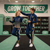 Set Pakaian Latihan Cheer Premium, Jaket Jersey Pakaian Latihan Cheerleading Custom, Pakaian Latihan Cheer