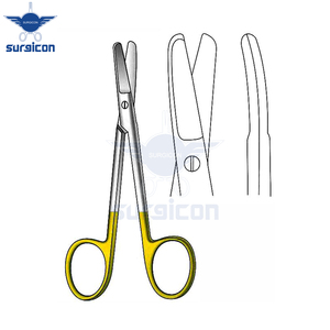 Ciseaux chirurgicaux Cottle 11,5 cm (4-3/4 pouces) courbés, type Bulldog TC, dorés, avec lames de coupe de précision et usage professionnel - Product Image 2