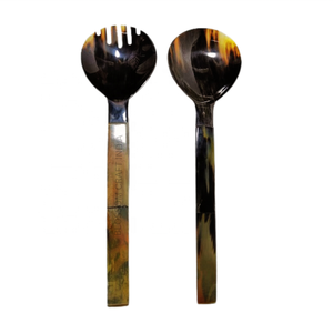 Elegant Polished Buffalo Horn <b>Serving</b> <b>Spoon</b> Fork Set Cow Horn Dinner Flatware Essential Dining Essentials Low Cost - Product Image 4