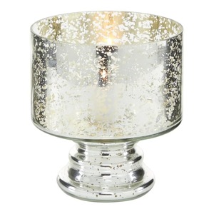 Porte-bougies en verre transparent avec design côtelé et base argentée pour la décoration de la maison - Product Image 6