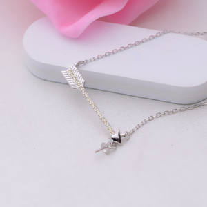 Collier en argent S925 avec pendentif flèche pour femmes, perle, accessoire de bricolage, 283 composants et trouvailles de bijoux semi-finis - Product Image 2