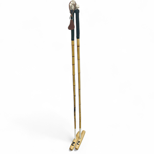 Geoffrey Professional Version Pro Polo Mallet Root Cane Stick - 48" 54" - Manche conique 4/5 nœuds, tête en bois Tipa, pointes noires P15 - Product Image 5