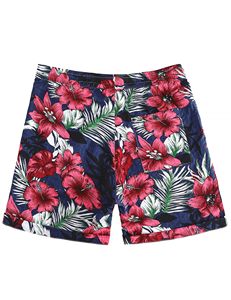 Short de bain pour homme, imprimé, taille élastique, cordon de serrage, décontracté, pour les vacances, coloré, léger, blanc, pour la plage - Product Image 4