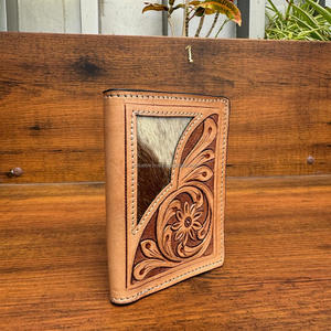 Cartera triple de cuero con logotipo personalizado, Cartera de cuero genuino, MOQ bajo, carteras de negocios con varias tarjetas de alta calidad al por mayor - Product Image 5