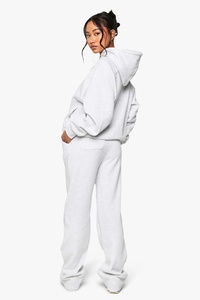 Pantalones deportivos anchos de cintura alta para mujer, color gris ceniza, corte holgado, pierna recta, estilo casual, venta al por mayor - Product Image 6