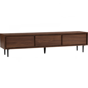 Premium <b>Walnut</b> Tone Midcentury Modern TV Stand Media Console <b>Cabinet</b> with 3 Drawers Slim Leg Living Room Furniture Fits 65"+ TVs - Product Image 1