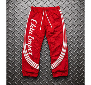 High Quality Custom Nylon Baggy <b>Trousers</b> for Men Breathable Unisex Streetwear <b>Drawstring</b> Plus Size Pants with 3D Embroidery - Product Image 3