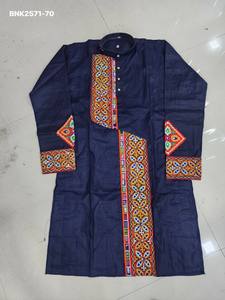Tenue de festival en coton magique avec broderie style Gamthi - Véritable travail de miroir - Kurta et pyjama pour homme - Fournisseur mondial - Product Image 3