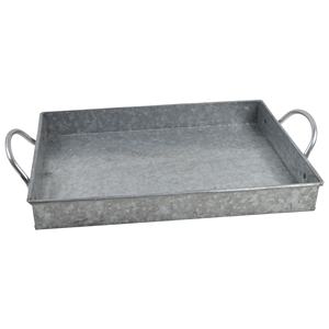 Fully <b>Rounded</b> Metal Gray Serving <b>Tray</b> Decor Galvanized Finishing for Home Hotel Restaurant <b>Table</b> Design Made of Iron - Product Image 6