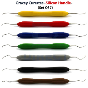 Curettes dentaires Gracey avec manche en silicone, instruments chirurgicaux hygiéniques, équipements de nettoyage parodontal et de restauration dentaire en plastique - Product Image 5