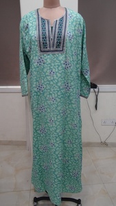 Vestido largo de abaya con estampado floral para mujer, caftán musulmán, abayas, india - Product Image 2
