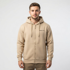 Sweat à capuche pour homme de haute qualité, écologique, surdimensionné, à épaules tombantes, doublé en polaire, sans cordon, lourd, avec logo personnalisé - Product Image 1