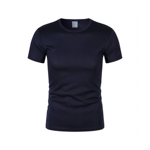 Camiseta Amarilla de Cuello Redondo para Hombre, 100% Poliéster, Manga Corta, Tejido Jersey, Lisa, Deportiva, Informal, con Logotipo Personalizado - Product Image 3
