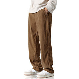 Wholesale Casual Straight Pattern Men's Pants Washed Track Pants Custom Fabric Corduroy Pocket Windbreaker Men's <b>Trousers</b> Pants - Product Image 1