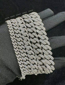 Collier chaîne cubaine en argent 925 avec diamant Moissanite taille brillant, bijoux hip-hop, idéal pour les soirées, cadeau pour petit ami - Product Image 6