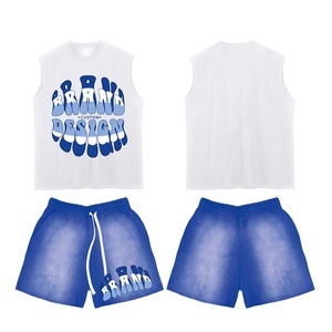 Conjunto de Pantalones Cortos Deportivos de Verano para Hombre, Camiseta de Manga Corta, Pantalones Cortos Deportivos Sólidos, Conjunto de 2 Piezas de Ropa de Marca para Hombre - Product Image 1