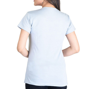 เสื้อยืดคอกลมแขนสั้นสีฟ้าอ่อนสำหรับผู้หญิง ผ้าฝ้ายเจอร์ซีย์ 100% สีพื้น สวมใส่สบาย ทรงปกติ ใส่ได้ทุกฤดู รุ่นปี 2026 - Product Image 6