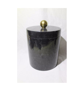 Cubo de Hielo de Mármol Blanco de Alta Calidad con Perilla Dorada, Estilo Minimalista para Decoración de Bar, Hogar y Fiestas - Product Image 1