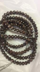Collar de cuentas de diamantes naturales facetados de 4 mm, color gris, negro, marrón, para hacer un hilo de 12 pulgadas para la elaboración de joyas, pulseras, 52 ct. - Product Image 6
