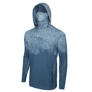 เสื้อฮู้ดแขนยาวผู้ชาย UPF 50 พิมพ์ลายแบบซับลิเมชั่น แห้งเร็ว ผลิตจากโพลีเอสเตอร์ เหมาะสำหรับตกปลา ป้องกันแสงแดด - Product Image 1