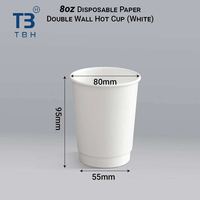 Proveedor de Malasia, Vasos de Papel Kraft de Doble Pared de Buena Calidad, 8oz, 12oz, 16oz, Tazas para Bebidas Calientes, Aptas para Restaurantes, Cafeterías, Fiestas y Eventos
