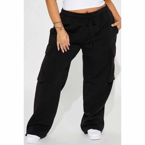 Pantalones Deportivos Casuales de Hip Hop para Mujer, Diseño de Logotipo Personalizado, Corte Regular, Tela de Forro Polar Transpirable de Alta Calidad - Product Image 3