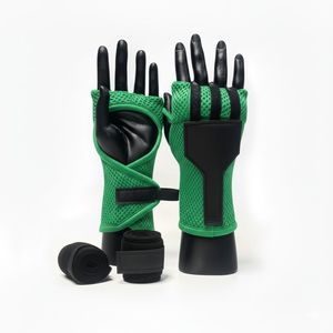 Guantes Interiores de Boxeo con Logotipo Personalizado, Medios Dedos, Material PU, Cierre Ajustable con Gancho y Bucle, Acolchado de Gel, Protección para Nudillos, Todas las Tallas y Colores - Product Image 3