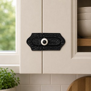 SUBHAM Loquet décoratif vintage en métal noir pour armoire, serrure de porte de placard antique, quincaillerie rustique pour meubles - Product Image 3
