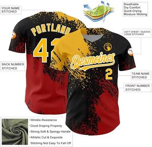 Custom Baseball Jersey Player Name Number Moisture Wicking 100% Polyester Anti-Peel Stitched Button Team Uniform for Unisex - Product Image 1