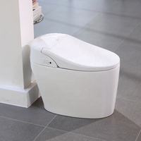 WC intelligent TREVI ALB-R14605 en plastique, à poser au sol, avec pulvérisation verticale, soin hygiénique féminin et faible consommation d'eau