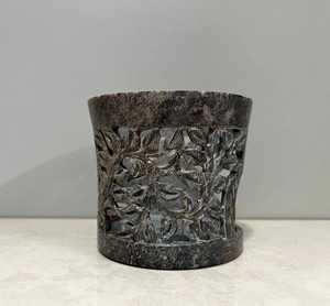 Hand Carved Marble Candle Holder | Dark Stone Tealight Holder | Decorative Handmade Candle Stand | Home Décor Lantern - Product Image 2