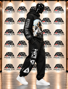 Ensemble de survêtement vintage deux pièces personnalisé en coton 100% pour l'hiver, style streetwear, avec sweat à capuche et pantalon de survêtement, coupe régulière et oversize, imprimé - Product Image 5