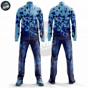 Sublimation Adult Men's Track Suit <b>White</b> And Blue Color Zipper Up Plus Size Sublimation <b>Tracksuits</b> For Adult Men's - Product Image 2